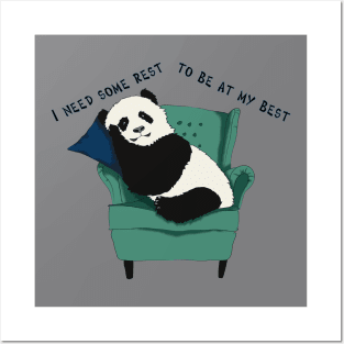 PANDA ARMCHAIR REST BEST SLEEP KIDS TIRED Posters and Art